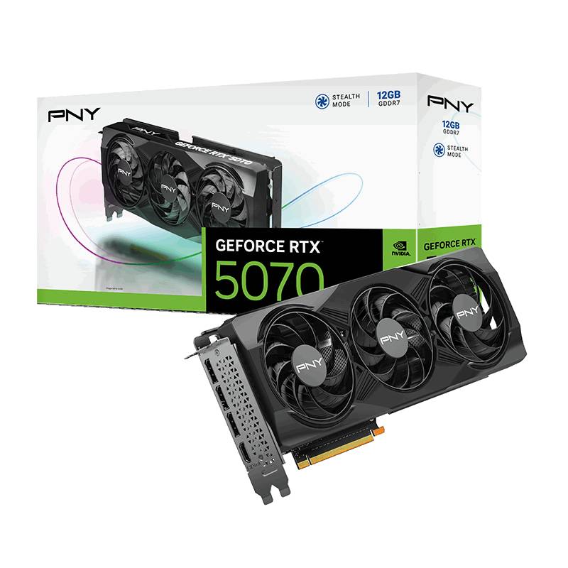 PNY GEFORCE RTX5070 12GB Tarjeta gráfica PNY GeForce RTX 5070 Triple Fan OC 12G (VCG507012TFXPB1) - PNY GEFORCE RTX5070 12GB Tarjeta gráfica PNY GeForce RTX 5070 Triple Fan OC 12G (VCG507012TFXPB1) -